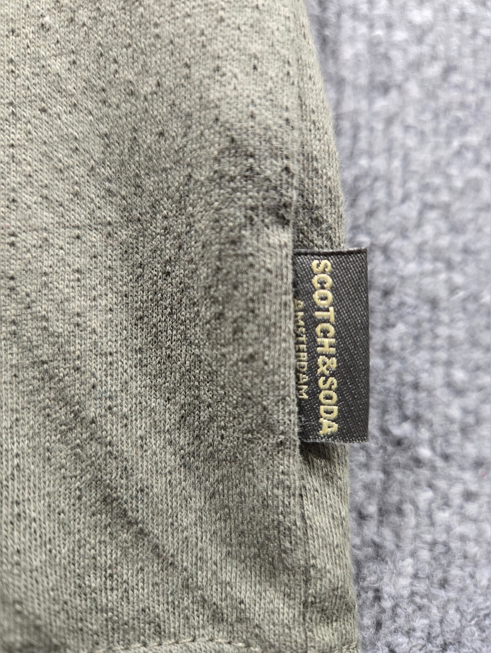 Scotch & Soda Amsterdam Olive Green/ Army Green Pique Knit Polo Shirt Large - Picture 6 of 8